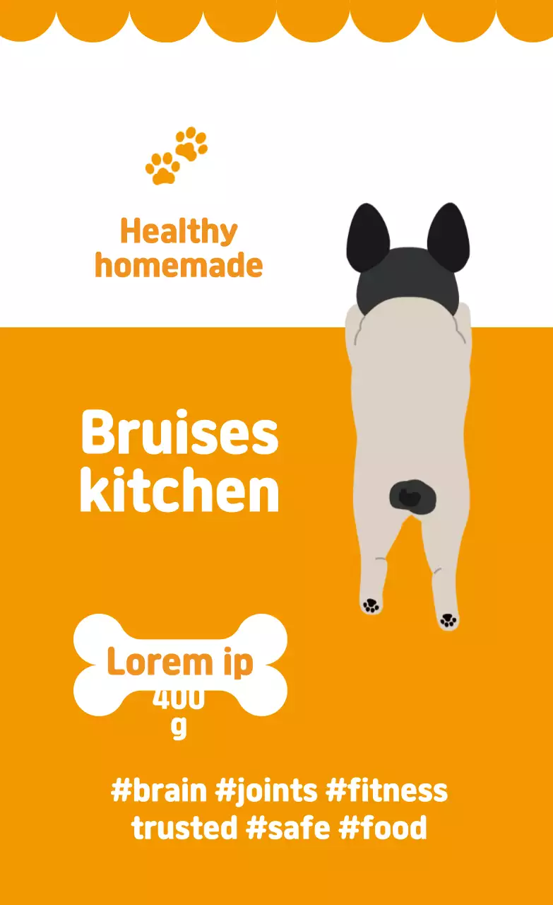 Nhãn đồ ăn nhẹ tự làm minh họa màu cam