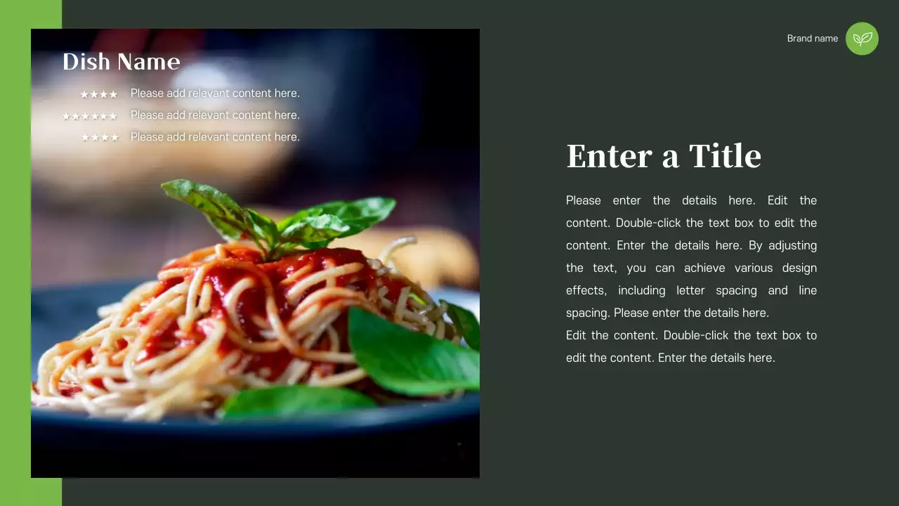 Green Simple Food Presentation