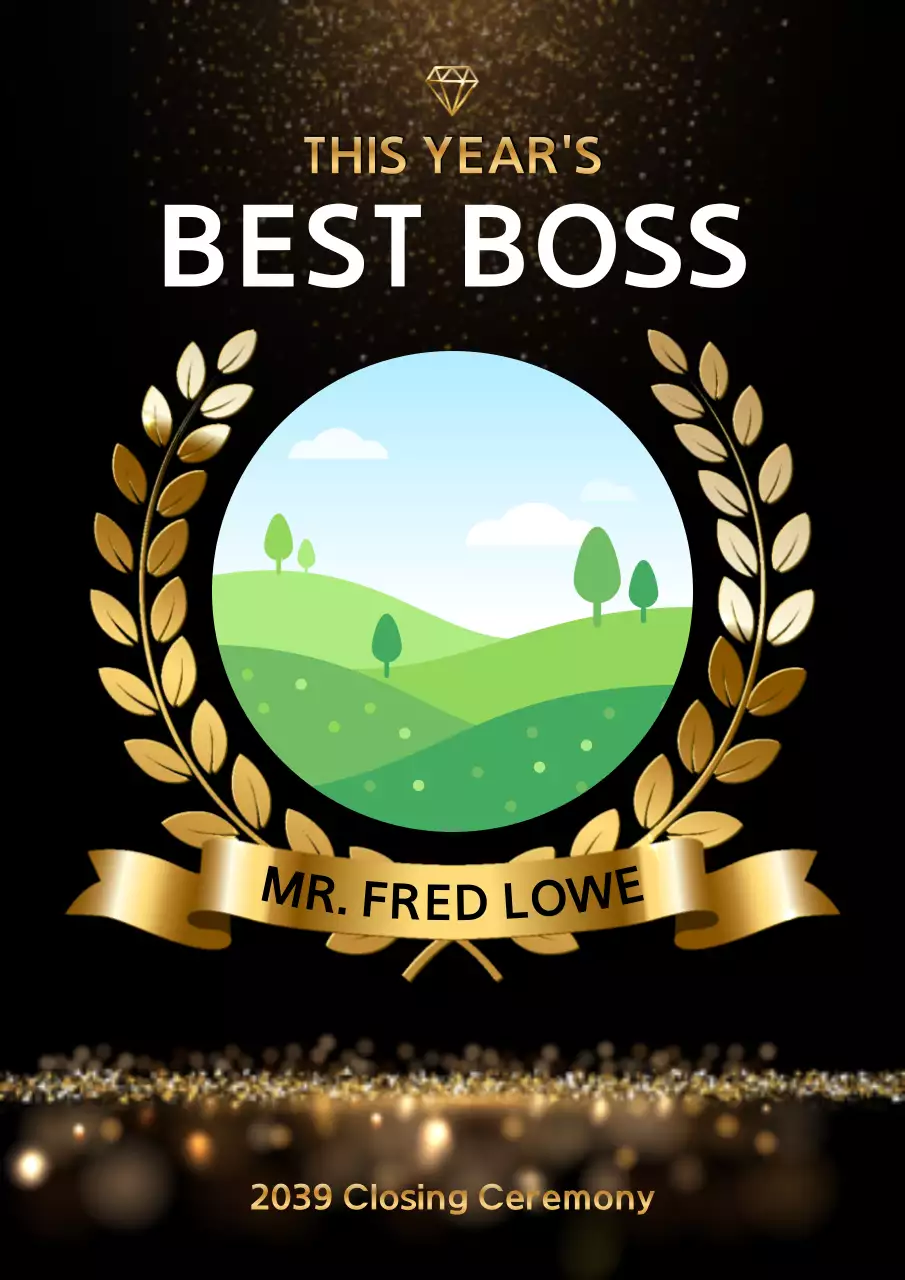 Black Elegant Award Certificate Poster