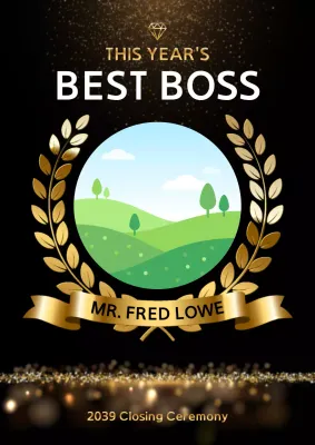 Black Elegant Award Certificate Poster