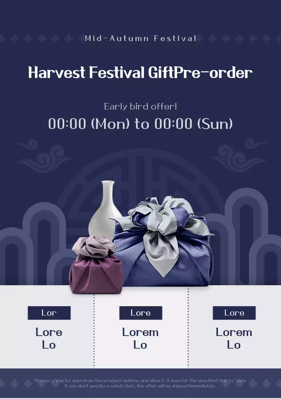 Thông tin đặt trước quà tặng dịp lễ mang đậm phong cách truyền thống với màu xanh navy