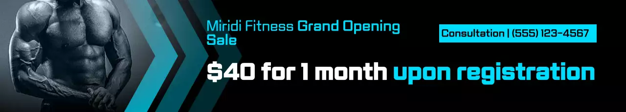 Crisp gym events in black and light blue