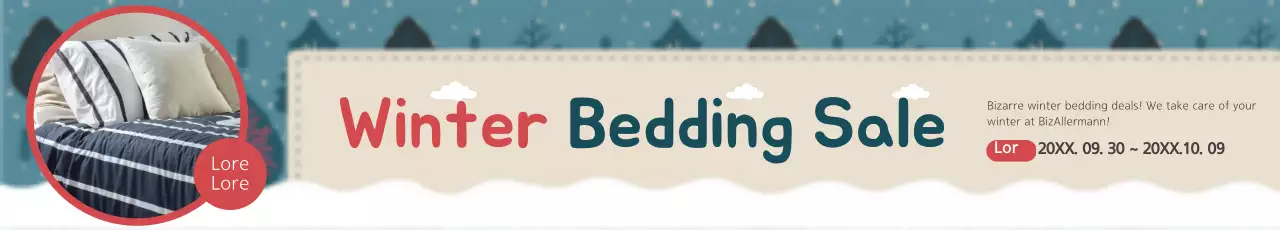 Banner de promoção de roupa de cama simples bege