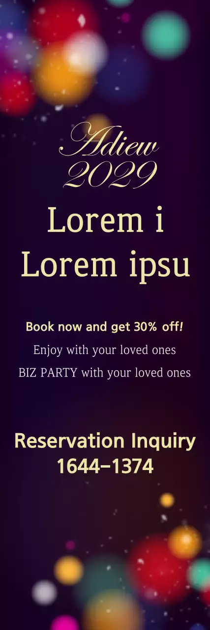 Banner de promoção de festa elegante roxo