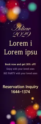 Banner de promoção de festa elegante roxo