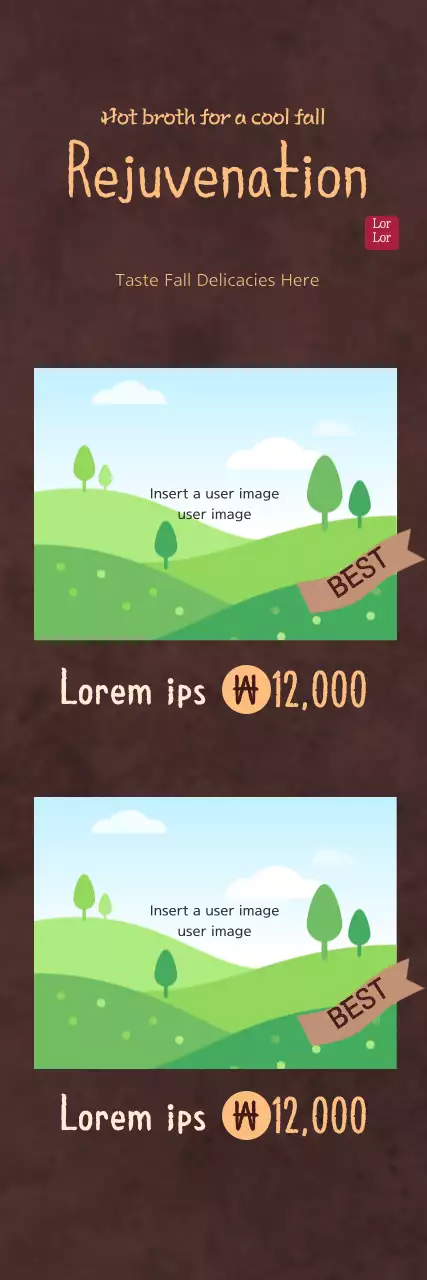 Banner promocional de iguarias rústicas marrons