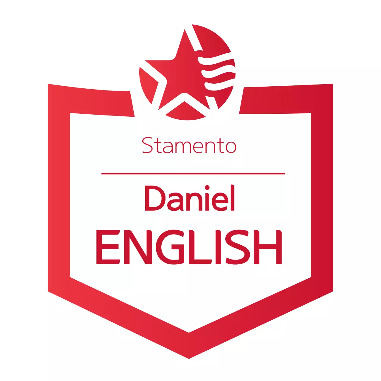 Red Minimal Language Certificate Logo