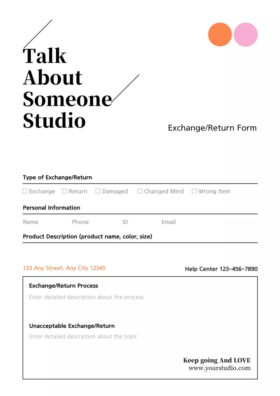 Pink Abstract Exchange Form Poster