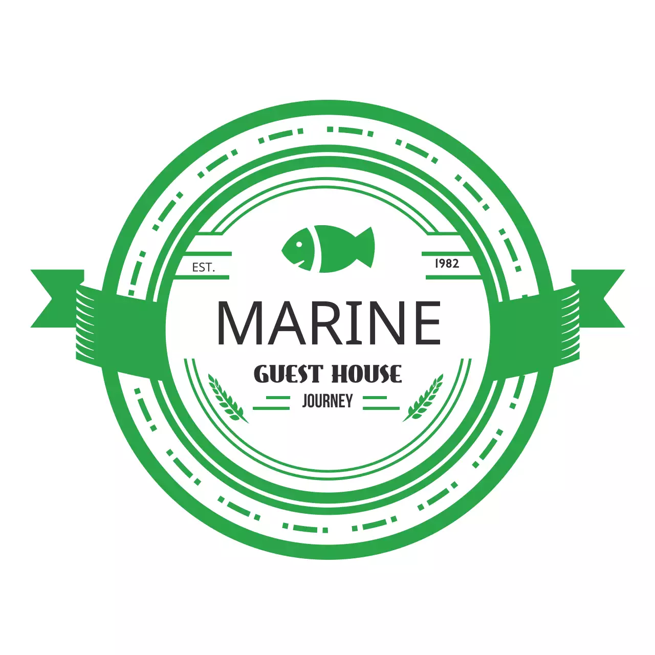 Green Vintage Guest House Invitation Logo