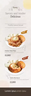 Banner de menu de comida elegante bege