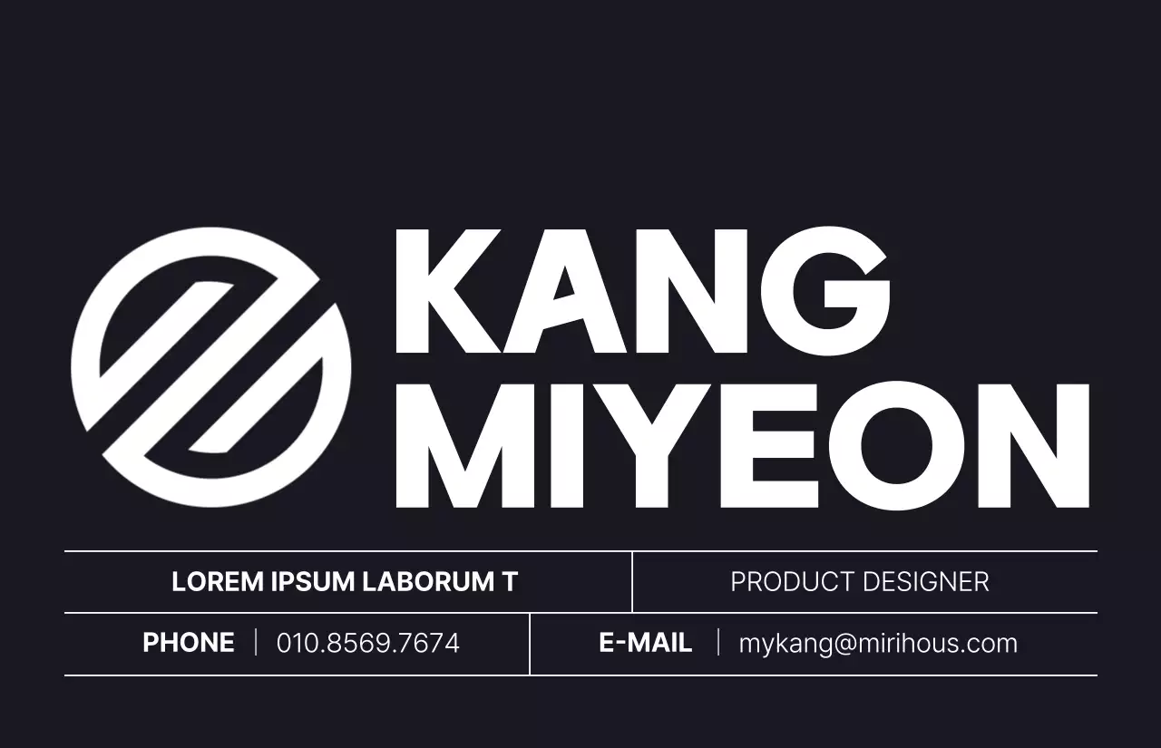 Thẻ nhân viên công ty theo phong cách bố cục văn bản tập trung vào màu đen và trắng đơn giản và hiện đại 