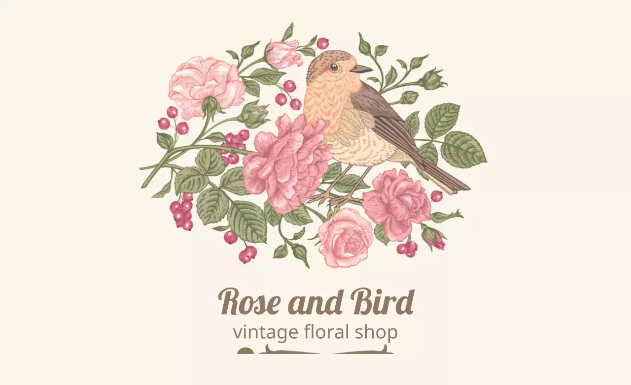 Beige Vintage Floral Advertisement Banner