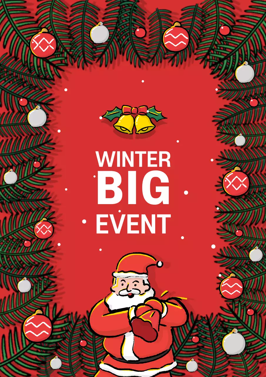 Green Festive Winter Event Poster