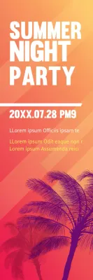 Banner de promoção de festa retrô laranja