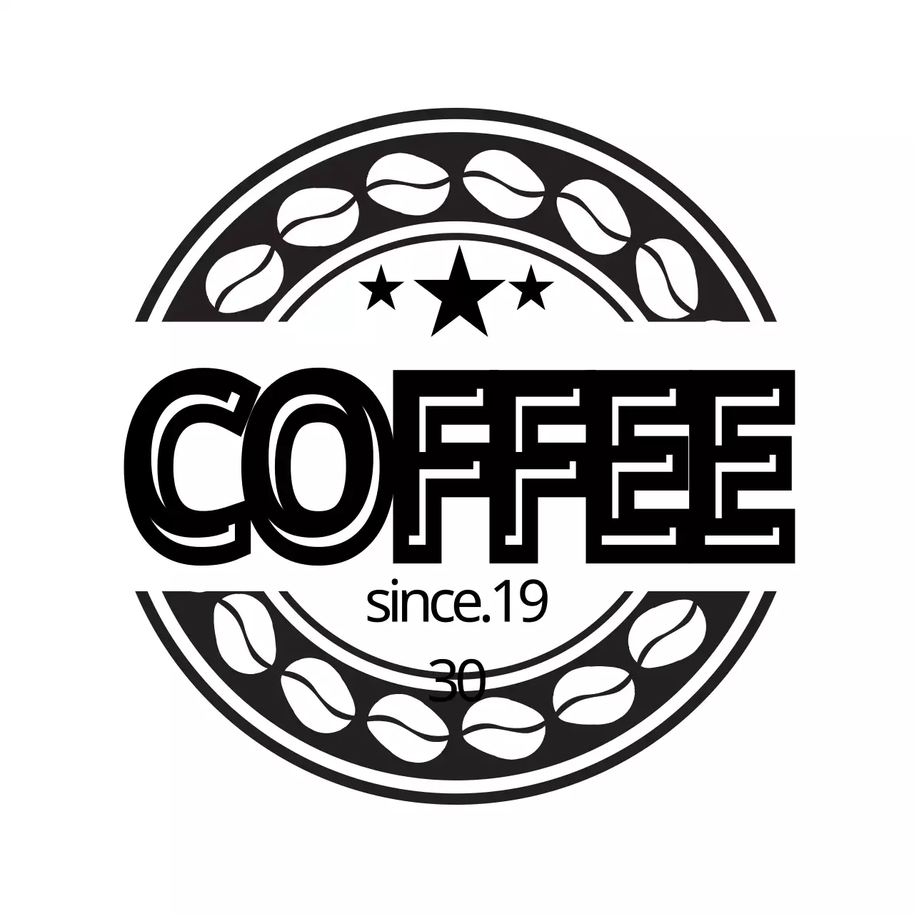 Black Vintage Coffee Logo
