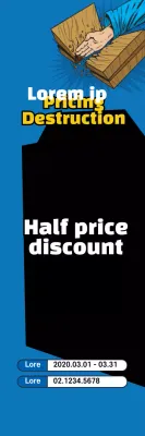 Banner promocional de desconto em quadrinhos azuis