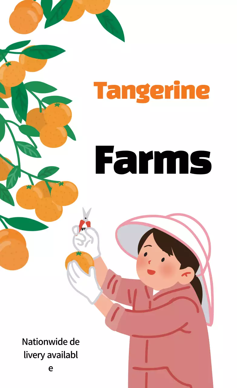 Màu cam minh họa dễ thương nhãn nông sản nông sản