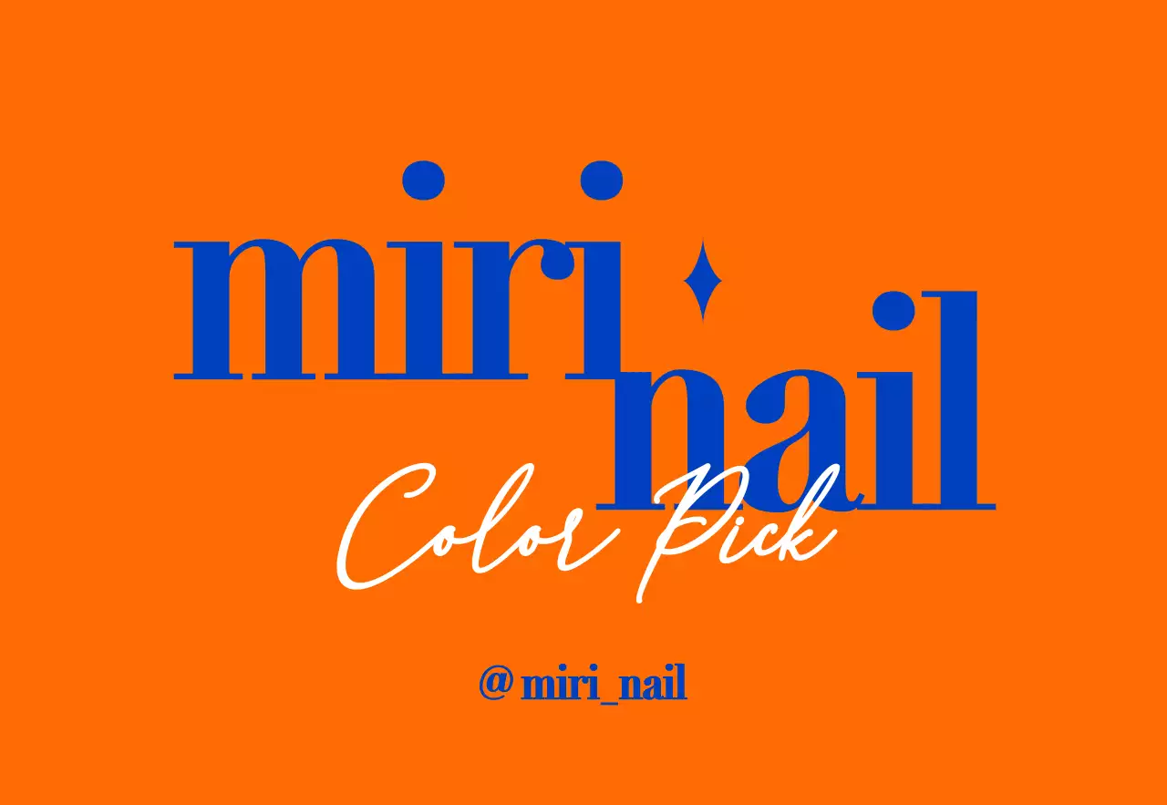 A clean nail art shop promotion with blue and orange text.