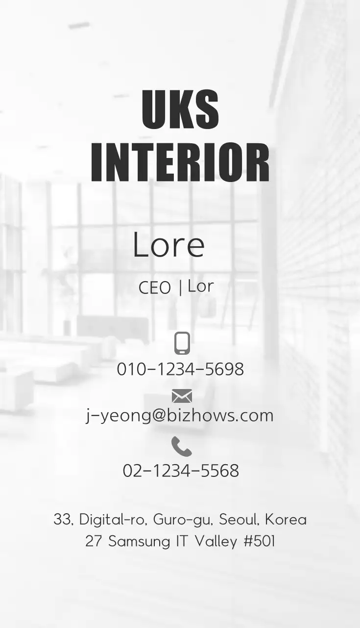 Black Modern Interior Business Card