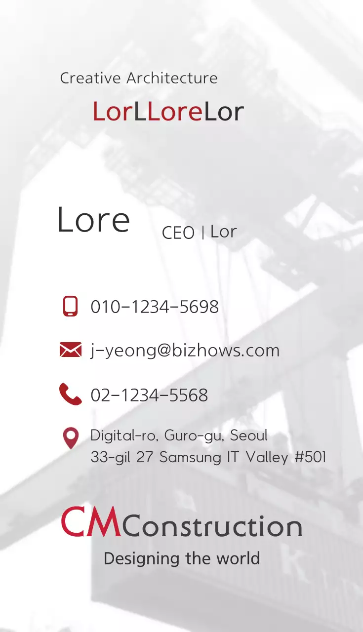 Kartu Nama Konstruksi Profesional Abu-abu