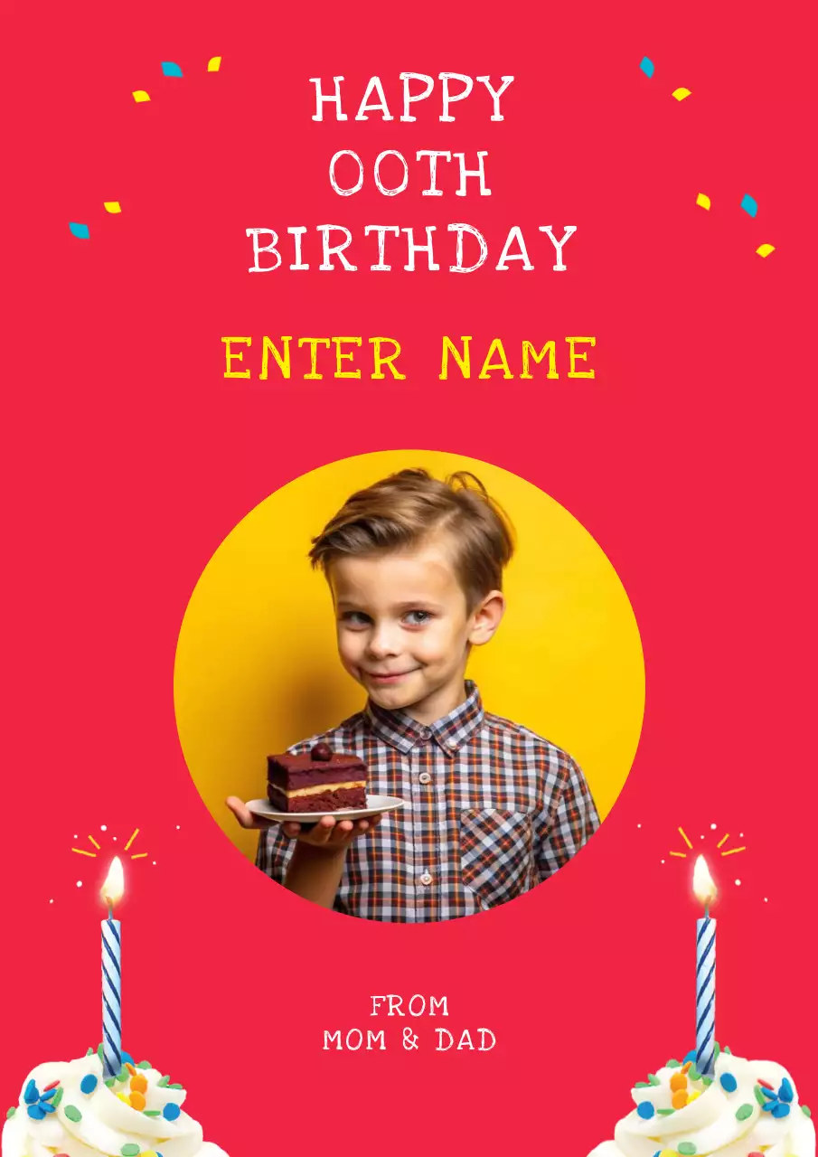 Red Simple Birthday Invitation Poster
