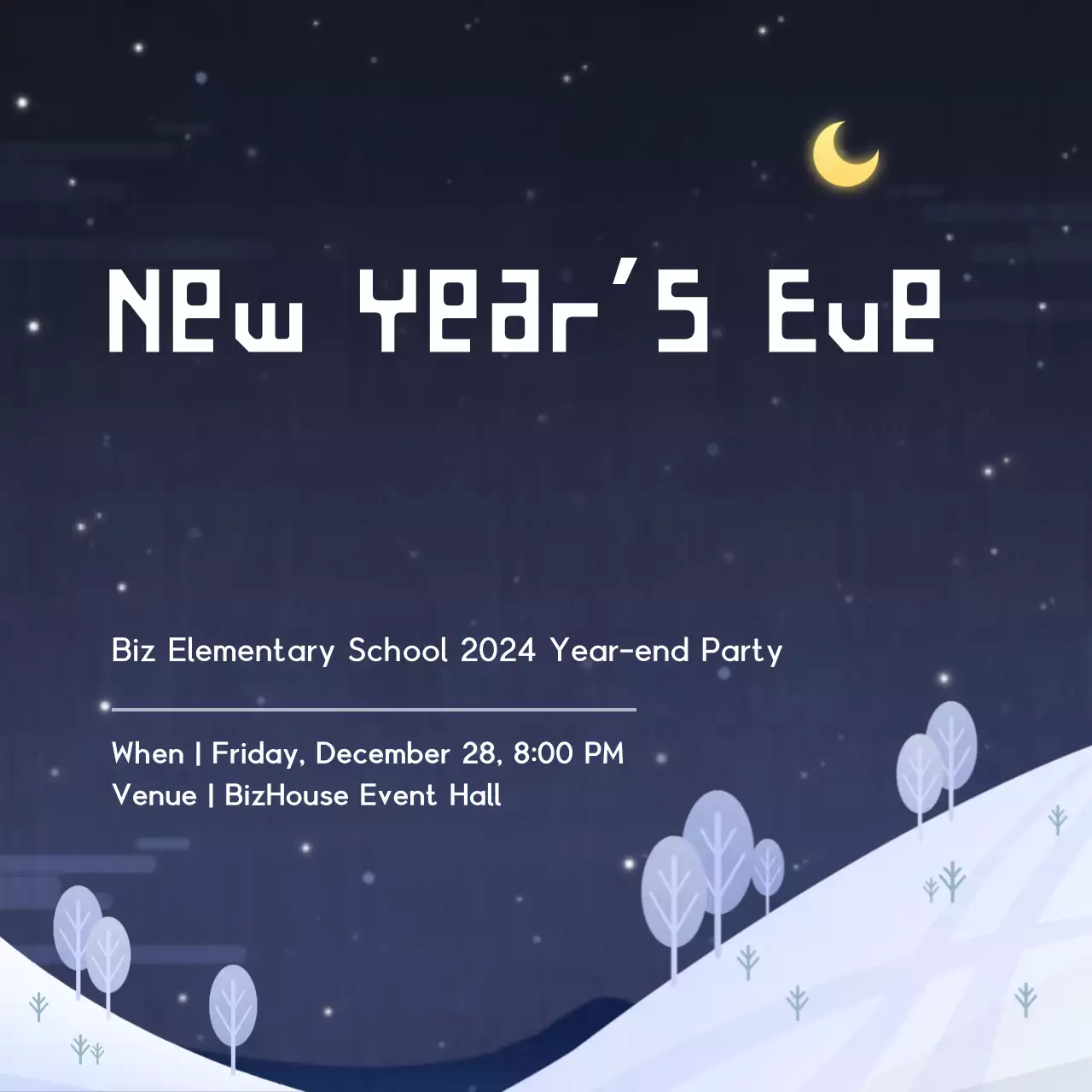 Blue Minimal New Year's Invitation Banner