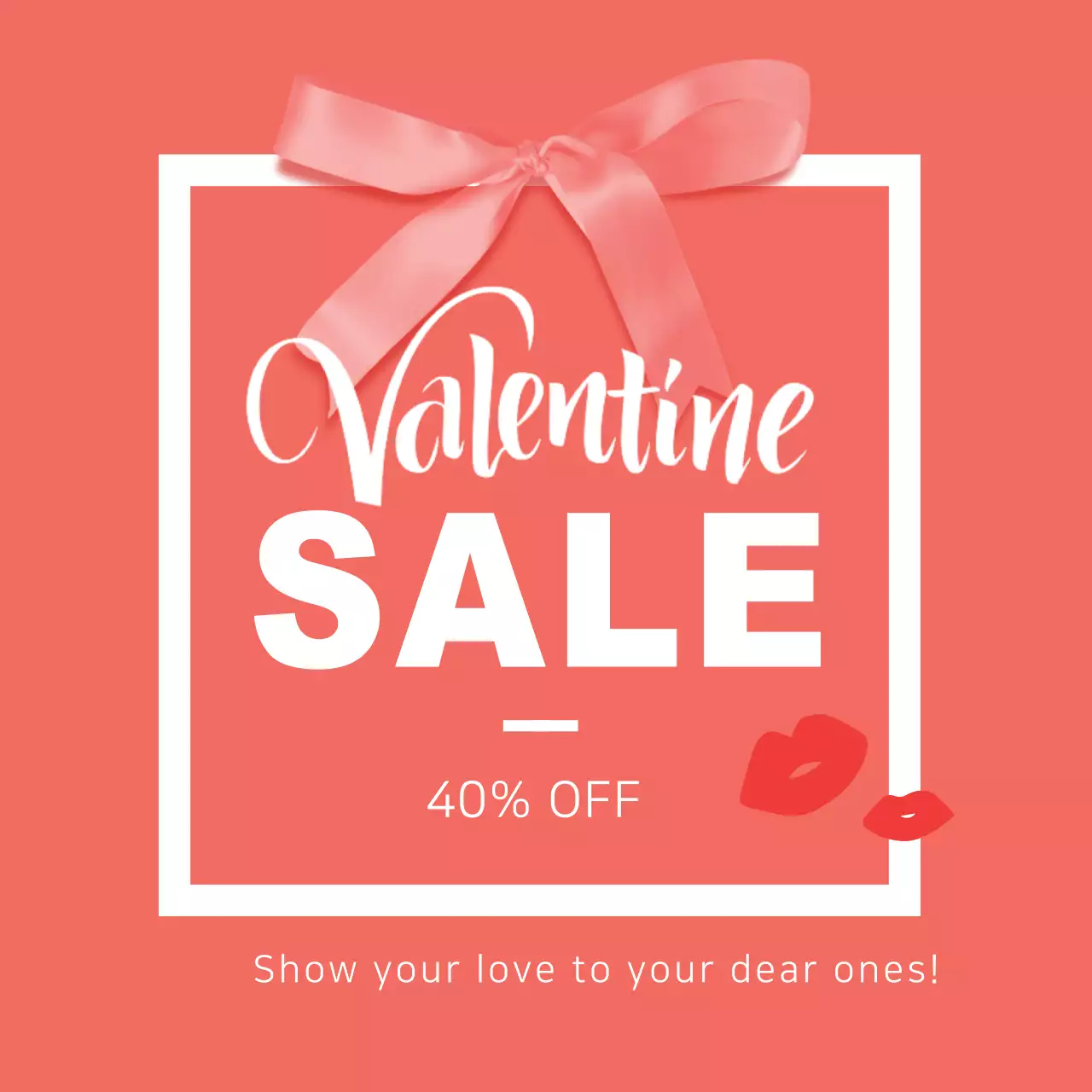 Biểu ngữ khuyến mại Valentine thời trang Coral