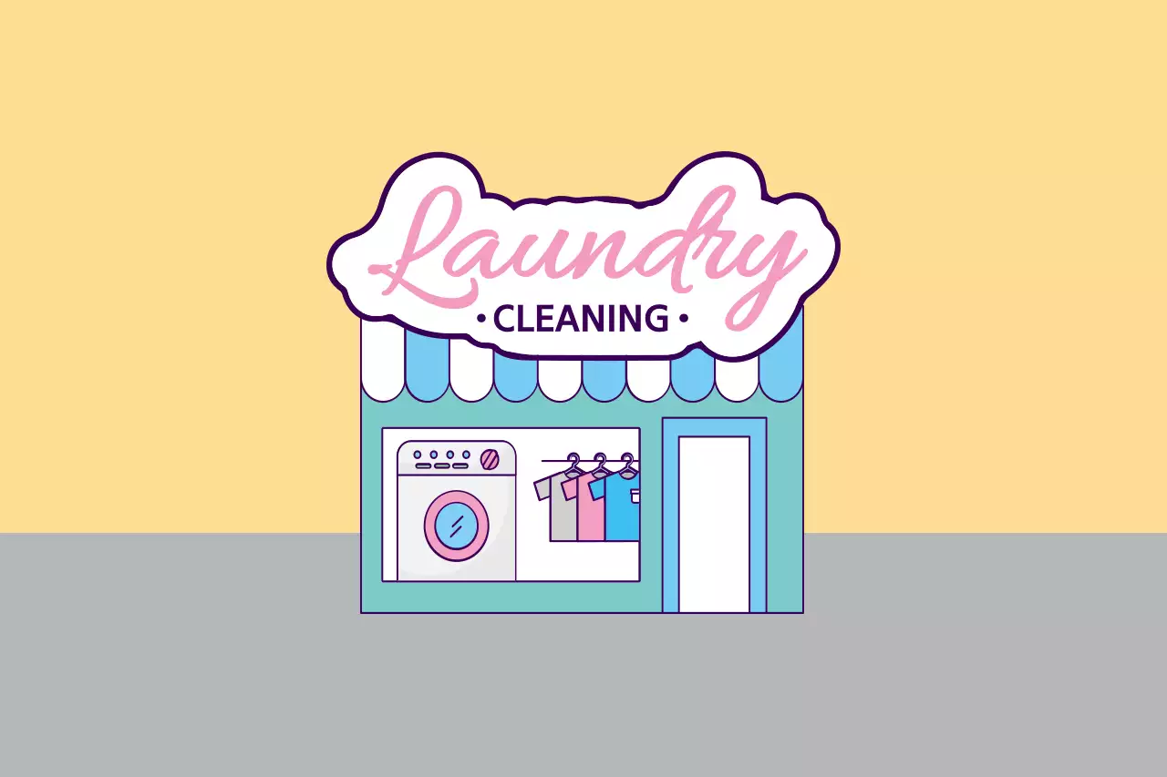 Teal Simple Laundry Advertisement Banner