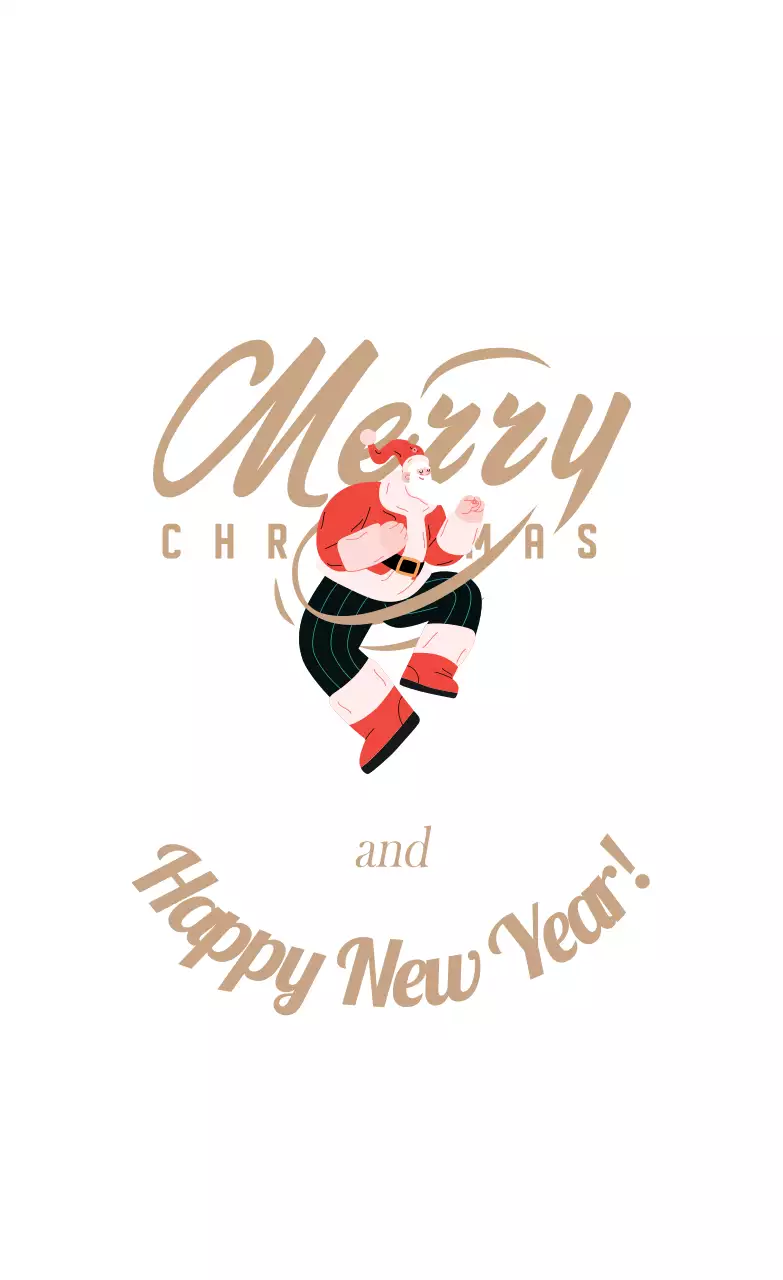 Ilustrasi merah krem label Sinterklas Natal