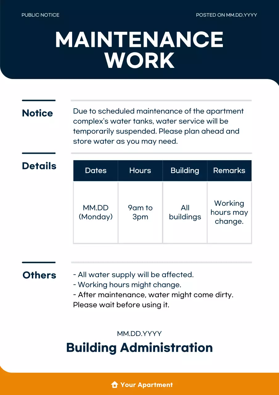 Navy Modern Maintenance Notice