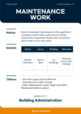 Navy Modern Maintenance Notice