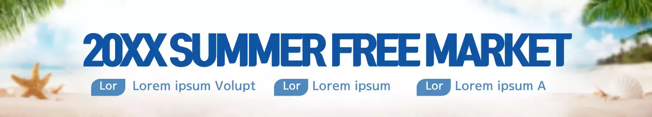 Banner de promoção de mercado moderno azul