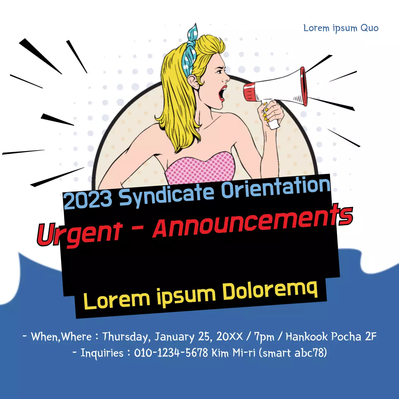 Yellow Retro Announcement Notice Banner