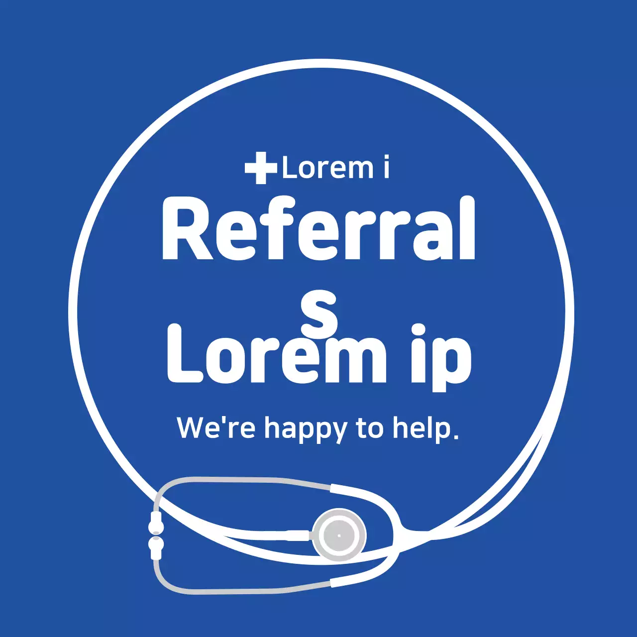 Nhãn bệnh viện đa khoa minh họa đơn giản màu xanh hải quân