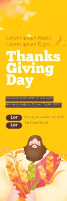 Banner de anúncio de ação de graças tradicional amarelo