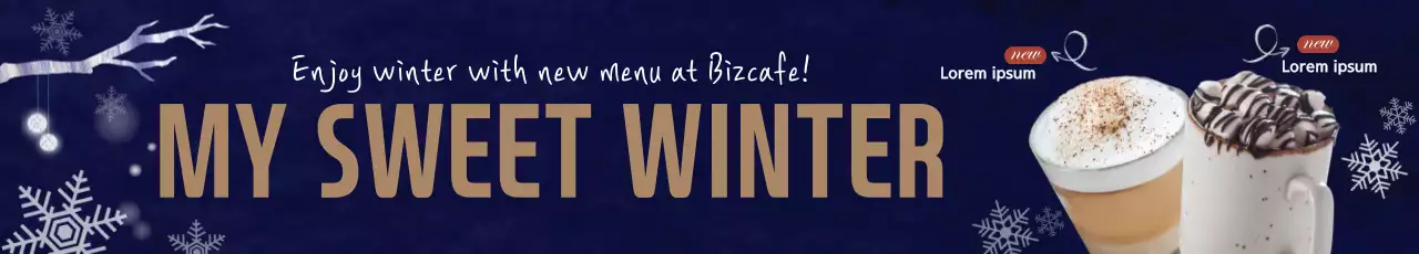 Banner de promoção de inverno elegante da Marinha