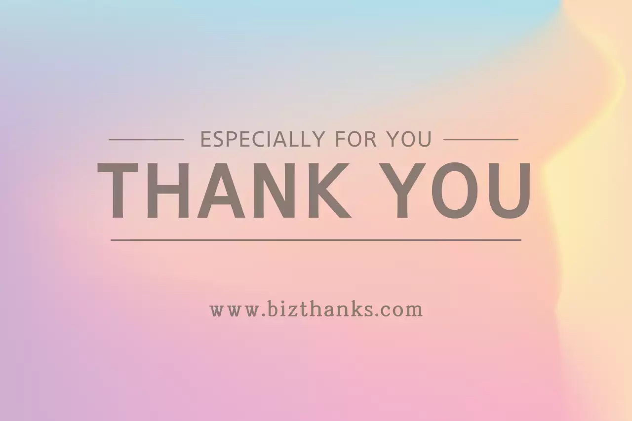 Banner de cartão de agradecimento elegante em tons pastel