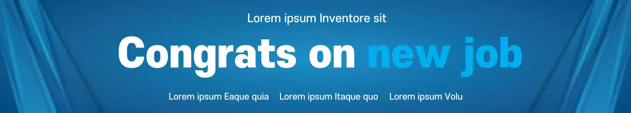Banner de cartão de felicitações simples azul
