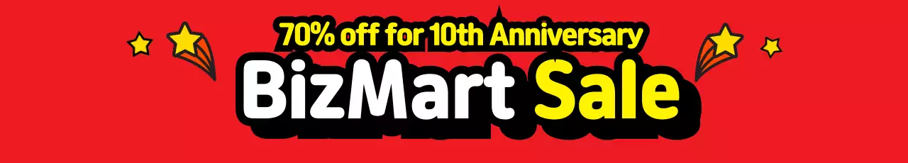 Banner promocional de aniversário em negrito vermelho