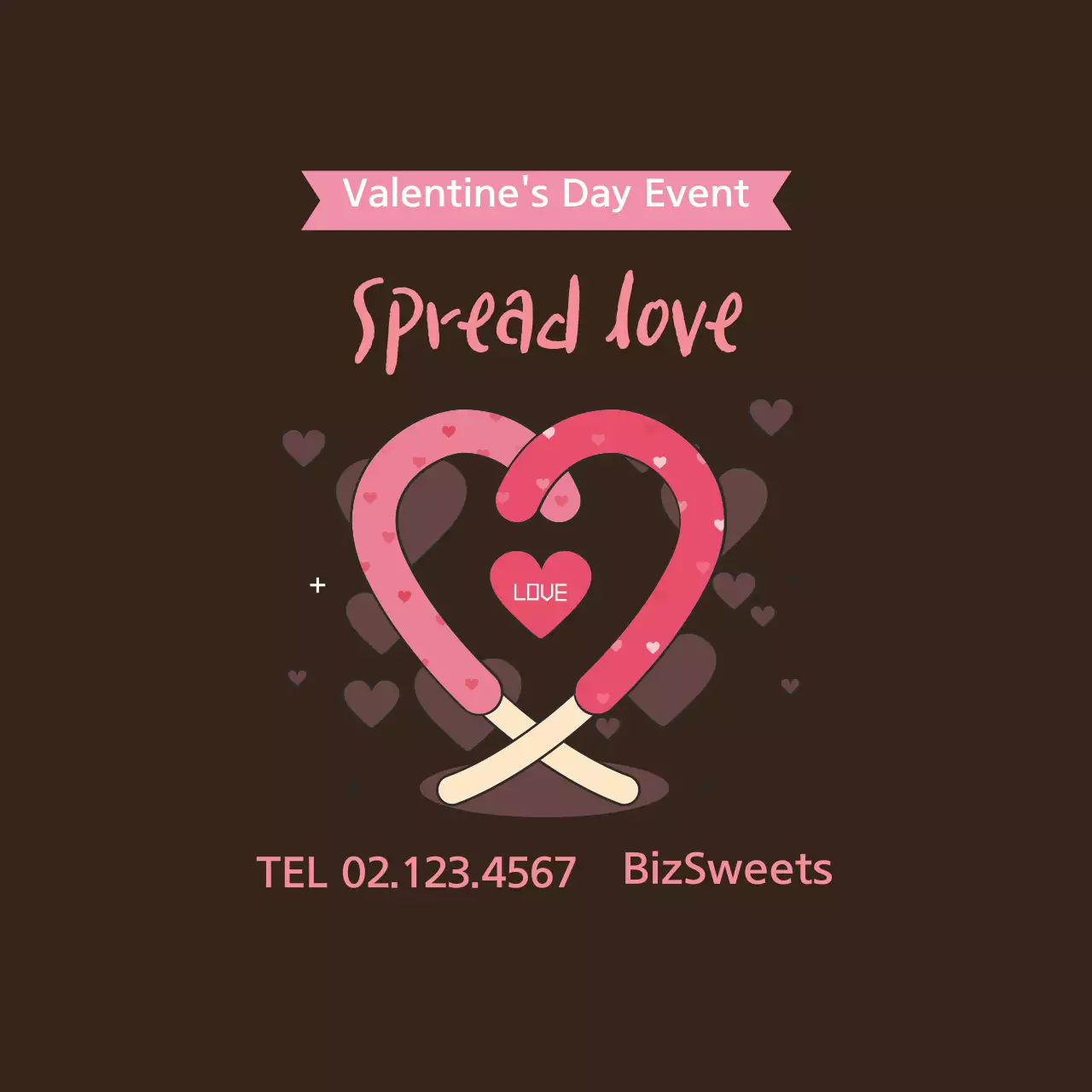 Brown Trendy Love Promotion Banner
