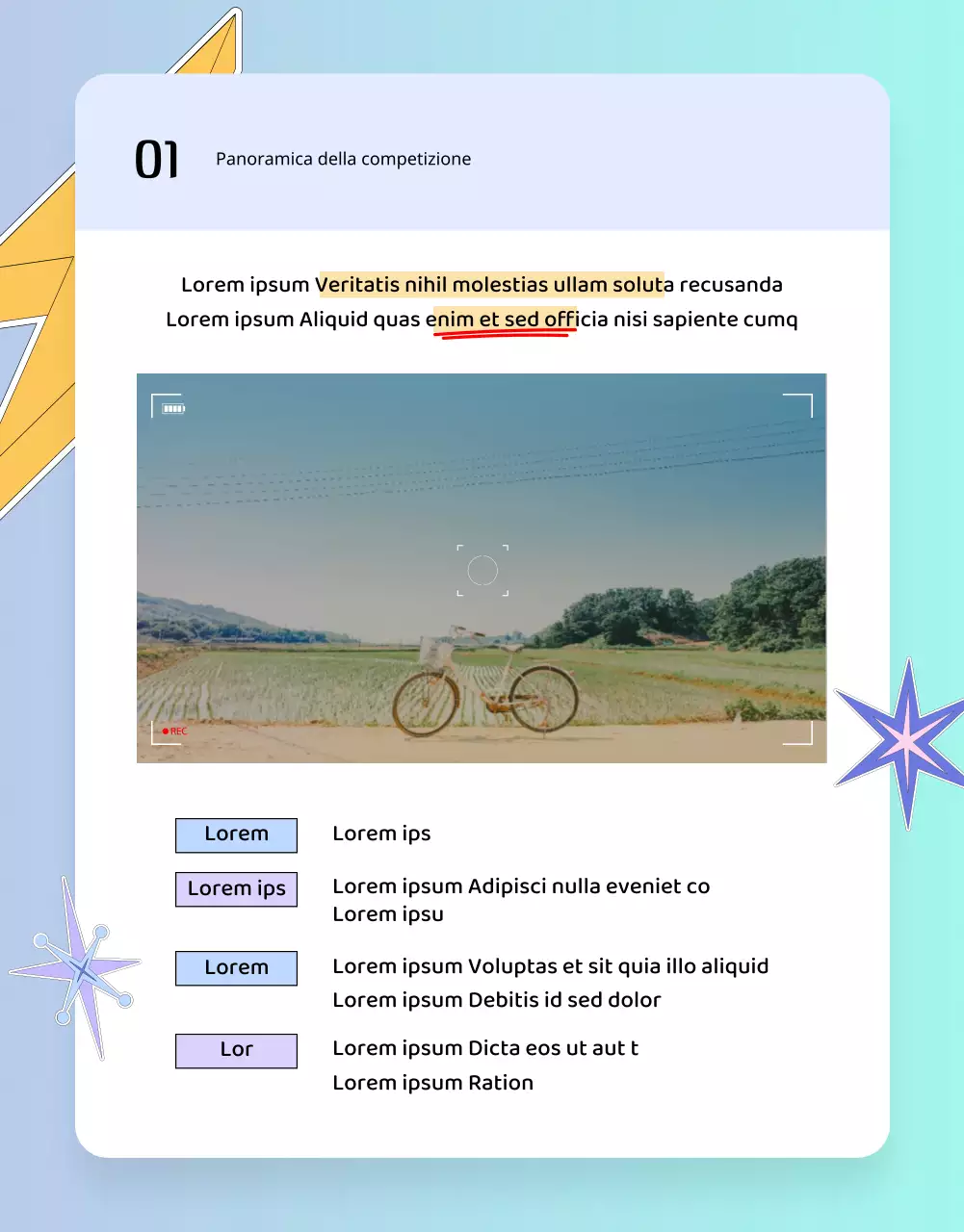 Istruzioni per il concorso di cortometraggi kitsch color malva e azzurro