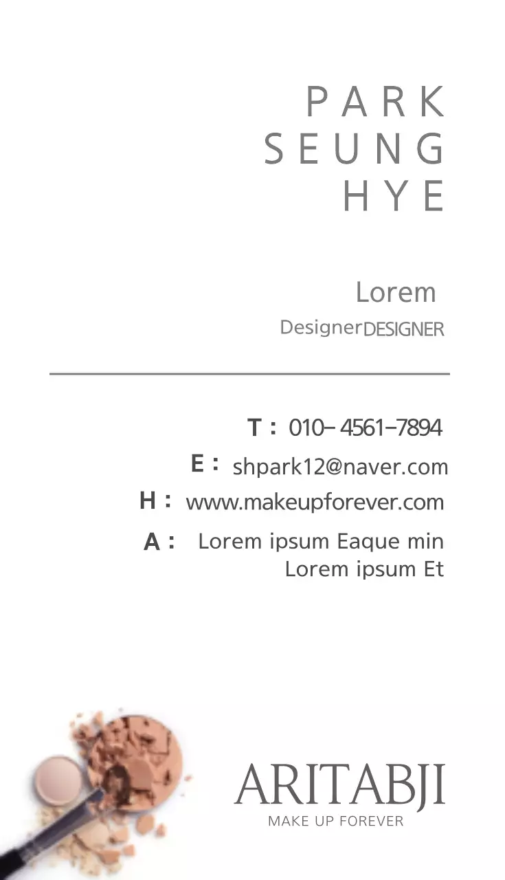 Kartu Nama Rias Wajah Minimalis Putih