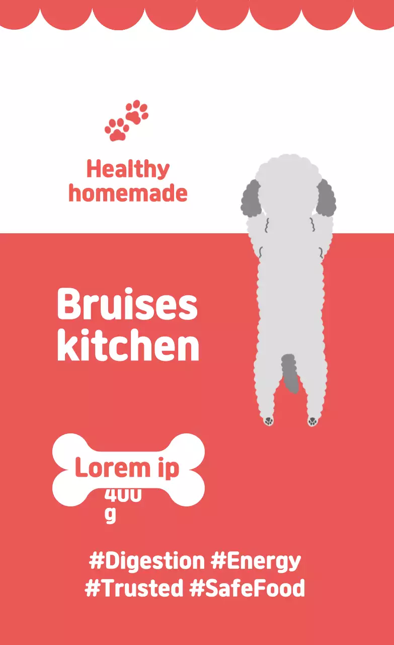 Nhãn đồ ăn nhẹ tự làm minh họa màu đỏ