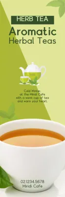 Banner de promoção de chá verde minimalista