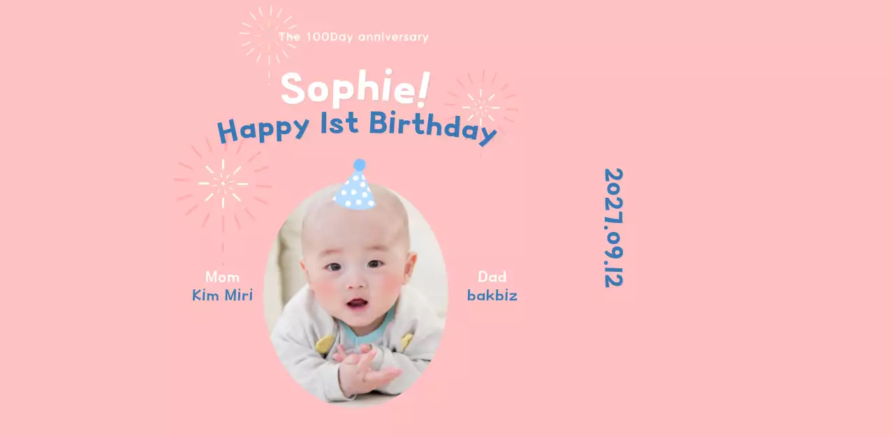 A pastel-colored Hundredth Birthday photo frame