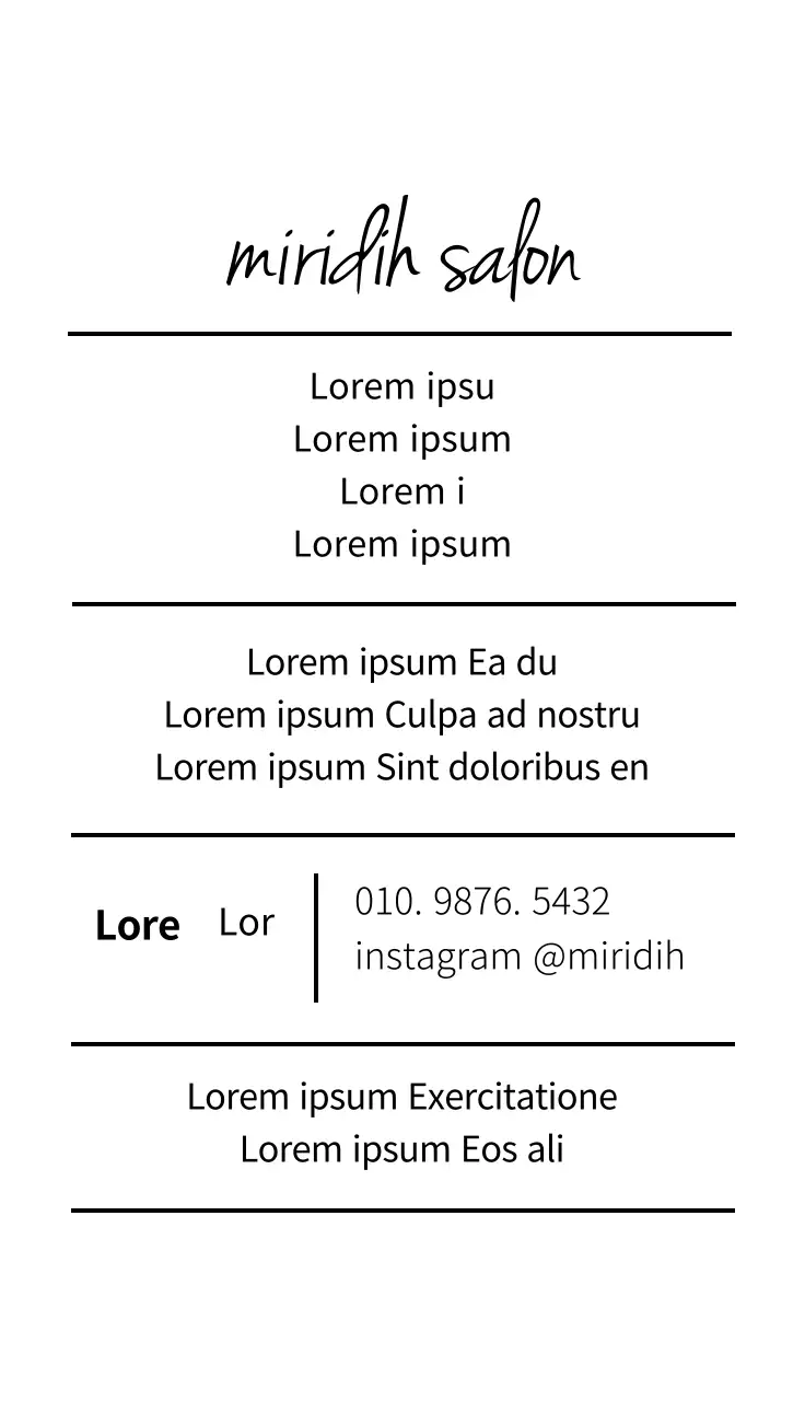 Danh thiếp tiệm làm tóc tối giản màu đen