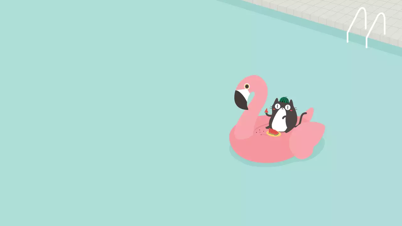 Wallpaper Undangan Kolam Renang Minimal Warna Pink