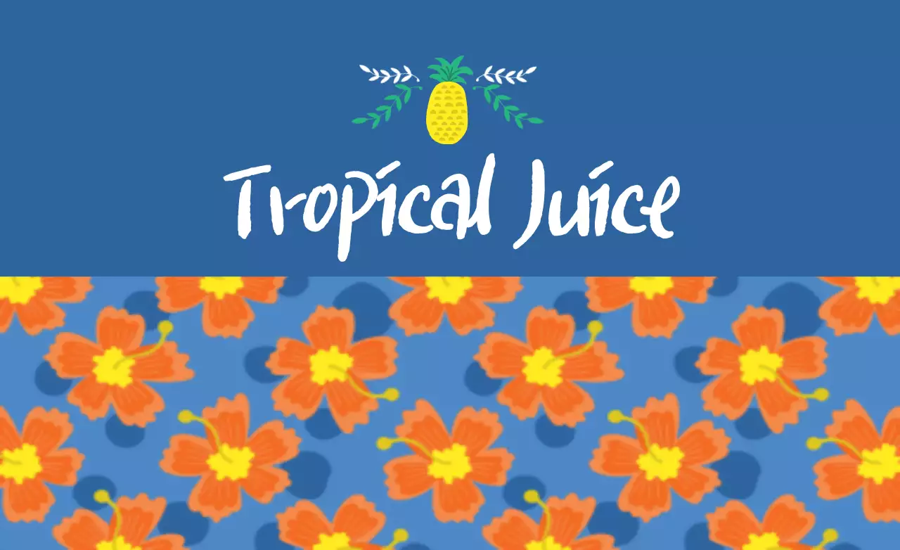 Blue Tropical Juice Label Banner