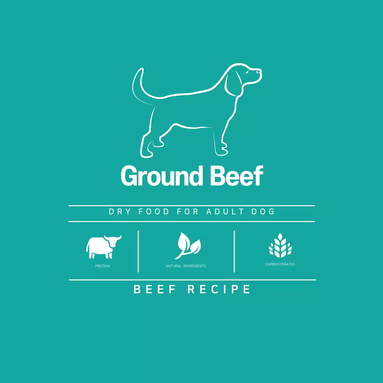 Label pakan bersih dengan ilustrasi biru