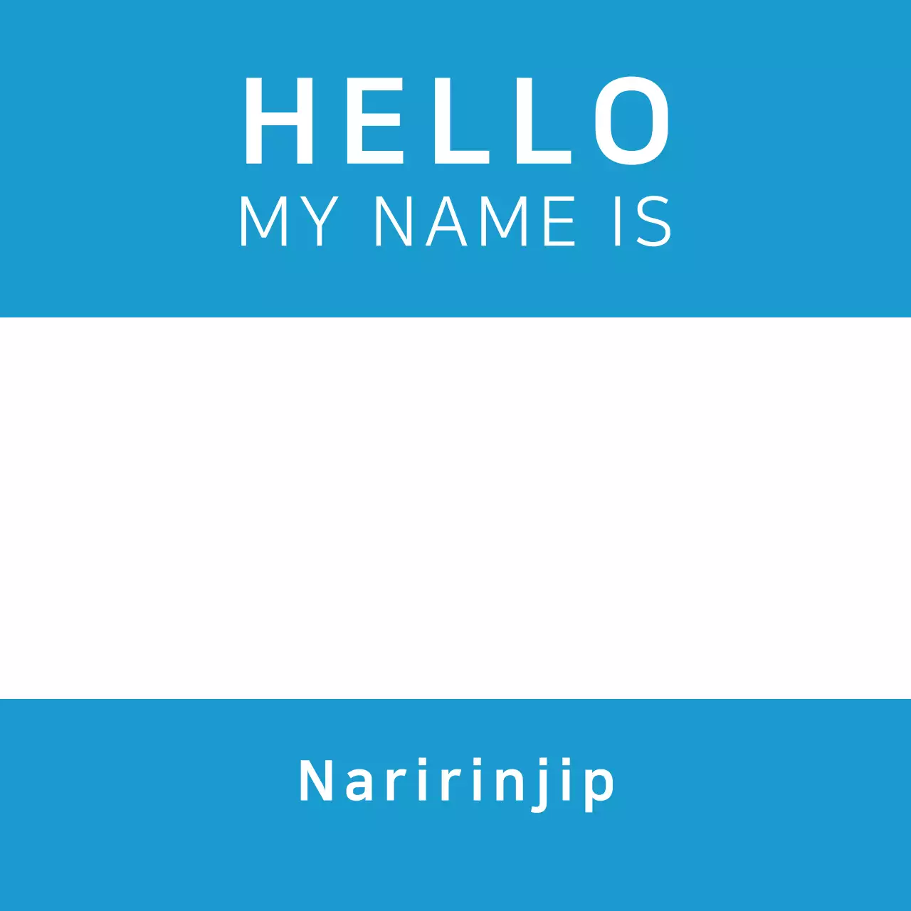 Blue Simple Name Tag Sticker Banner